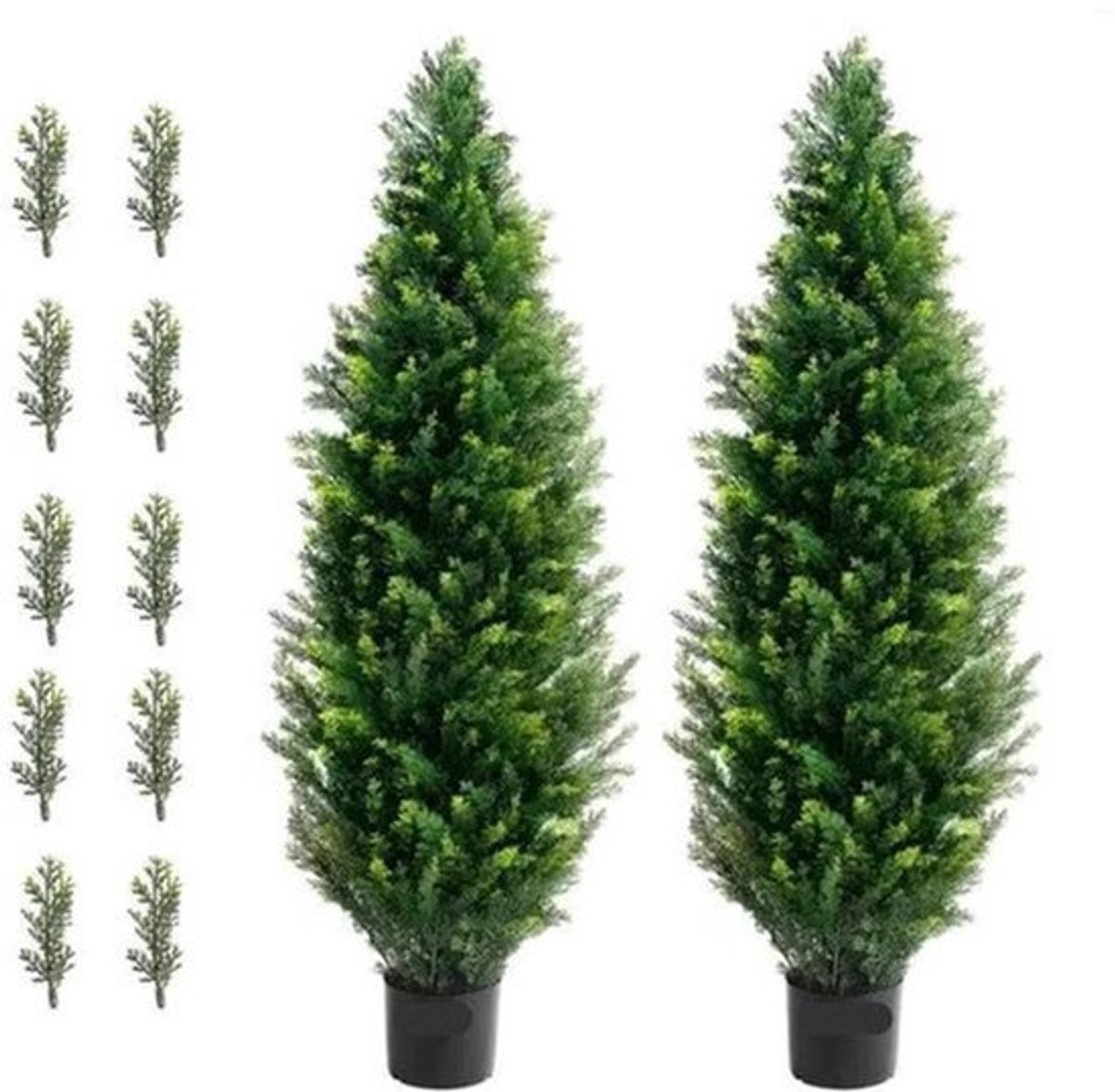 Kunstplant - Kunstplanten voor Binnen en Buiten - Kunstmatige Cedar - Topiary Boom - 122 c