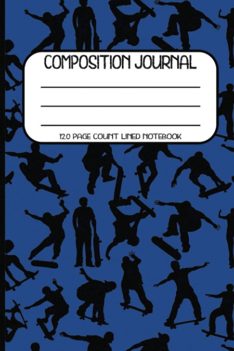 SnelShoppen - Skateboard Notitieboek voor Jongens en Meisjes - Breed Rood - 105 Bladen - 6x9 Inch - Perfect voor School, Creatief Schrijven en Dagboek