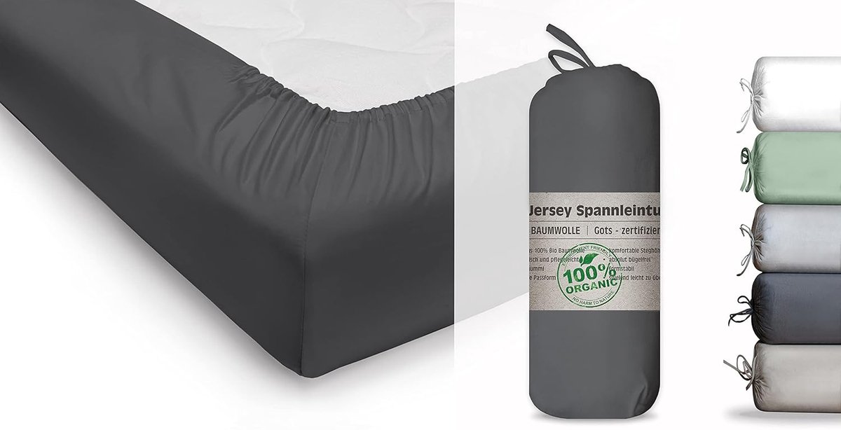 SnelShoppen - Fitted Sheet Matrasbeschermer 140-160 x 200 cm - 100% Organisch Katoen - GOTS Gecertificeerd - Ademend en Vochtregulerend - Geschikt voo