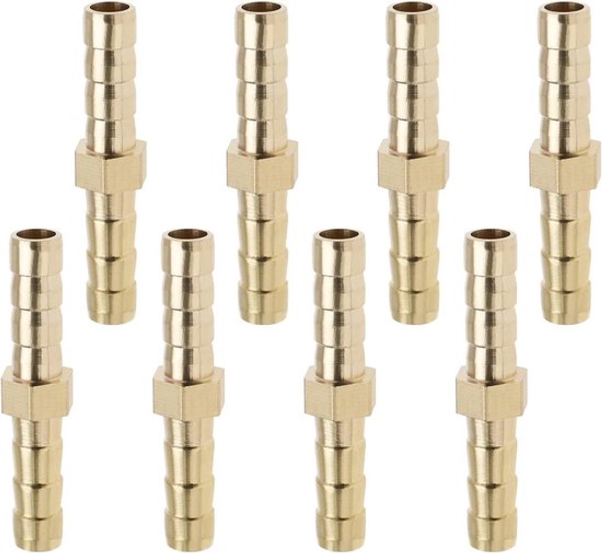 Slangverbinders 6 mm - 8 stuks - Rechte stekker - Koppeling - Splitser - Aansluiting voor luchtleiding - Waterleiding - Brandstofleiding - Olieleiding - Accessoires