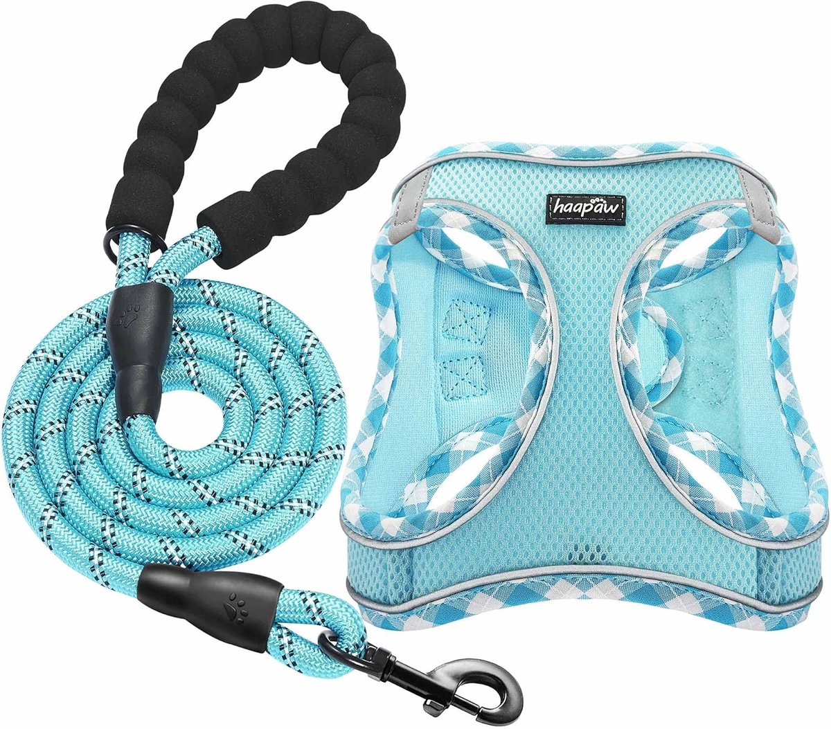 SnelShoppen - Hondentuig en Leash Set, Geen Trek, Verstelbaar, Reflecterend Stap-in Puppy Tuig met Dikke Gevoerde Vest voor Extra Kleine/Kleine Medium