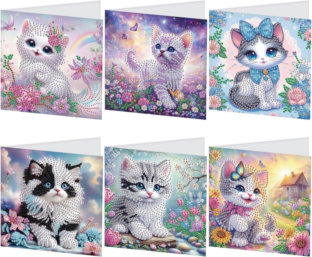 SnelShoppen - Diamond Painting Wenskaarten Set van 25, Creatieve Verjaardagskaarten met Enveloppen, Bedankkaarten, Feestdagkaarten voor Alle Leeftijds