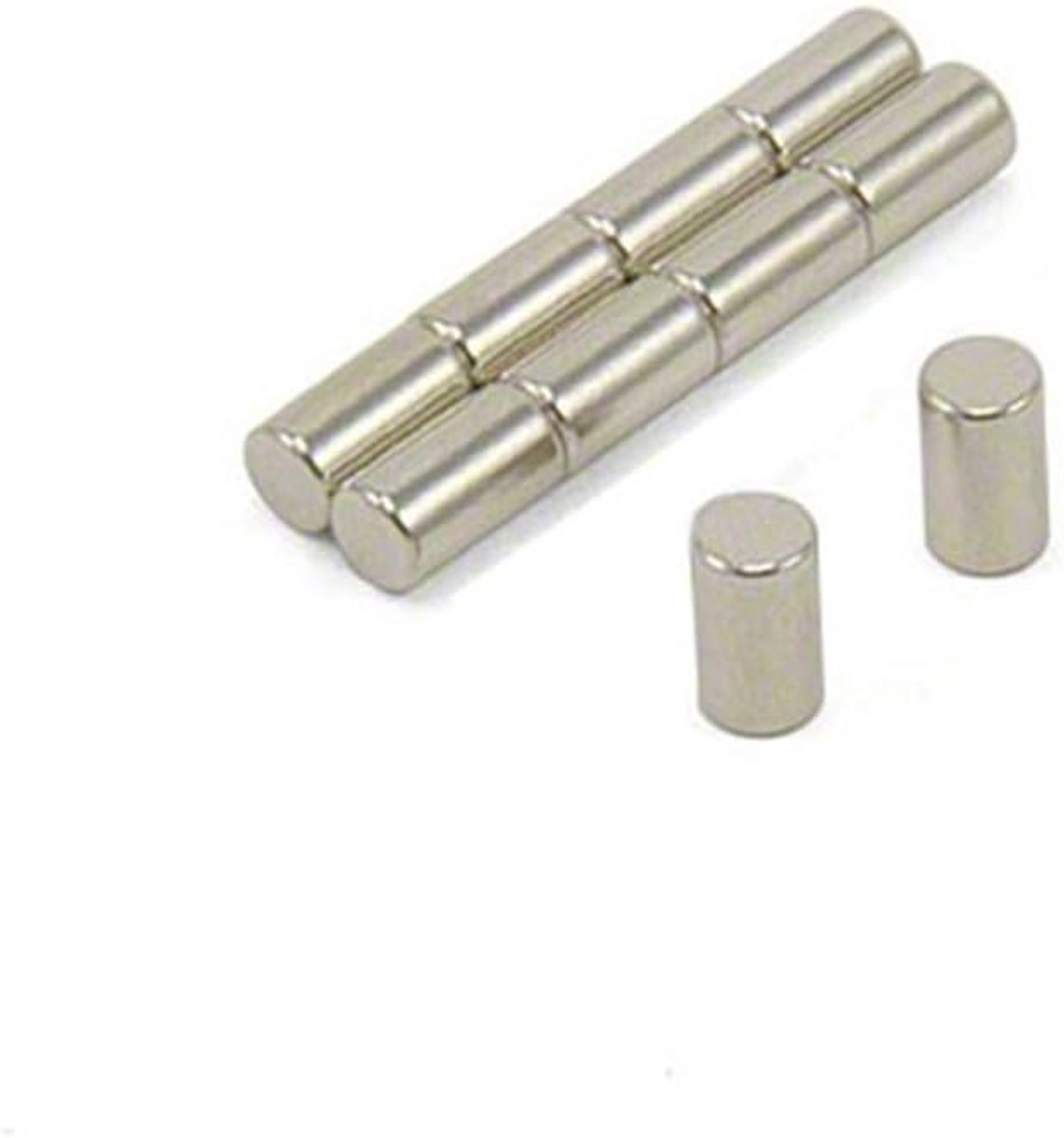 Neodymium Magneten N52 - Extra Sterk - 10 Stuks - Cilinder 4x7 mm