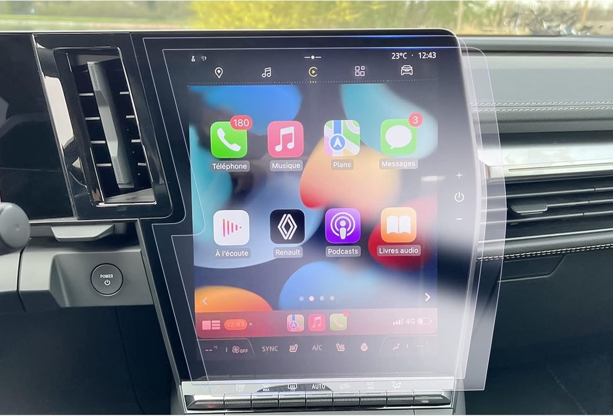 SnelShoppen - 12" Navigatie Screen Protector Film voor Renault Austral/Espace 6/Megane E-Tech/Scenic 2023-2026 - 6H Anti-scratch Nano Beschermfolie -