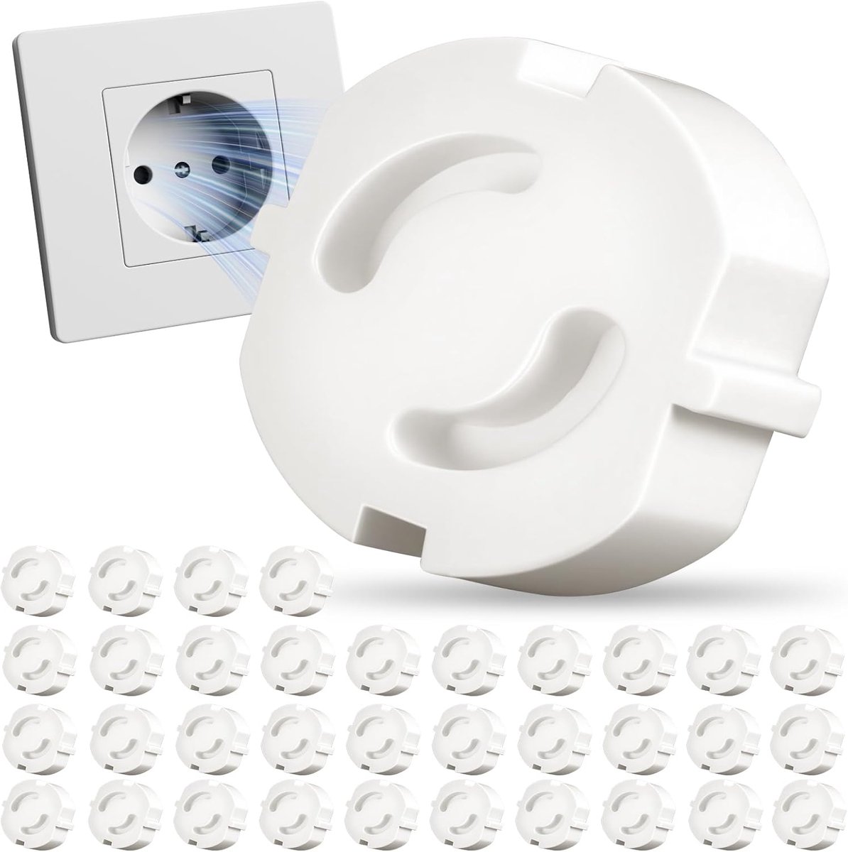 SnelShoppen - 35-delige Kindveilige Stopcontactbescherming - Elektriciteitsbescherming voor Baby's - Stekkerbescherming - Transparant en Discreet