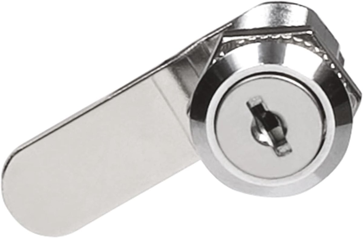 SnelShoppen - Nickel-plated stalen brievenbus slot met 53 mm rechte tong - Brievenbus beveiligingsslot met 2 lege sleutels - Ø18 x 29 x 53 mm - Eenvou