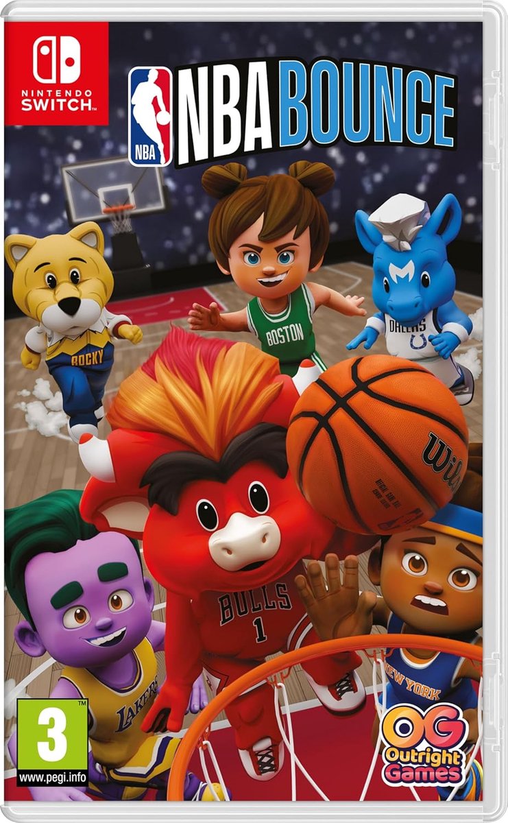 SnelShoppen - NBA Bounce Switch - Basketbal Spel voor 4 Spelers, Actief Spel met Mascottes, Trainen, Feest, Kinderen, Gezelligheid, Beweging, Sport