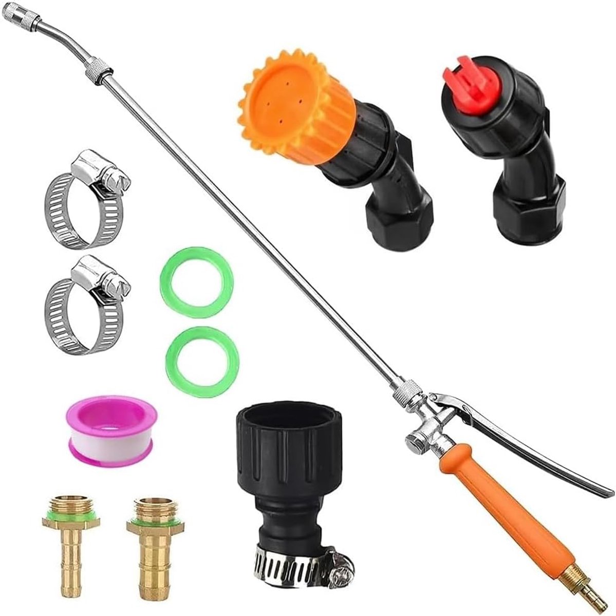 SnelShoppen - Spray Rod Vervanging 72 cm - Verstelbare Universele Spray Stang met 3 Spuittypes - Tuinspuitstaaf van Metaal met Universele Messing Set