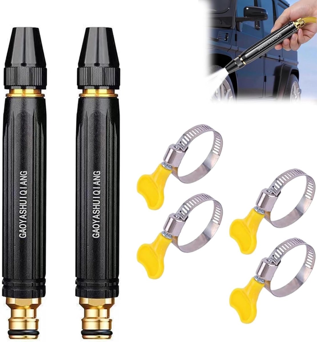 SnelShoppen - 2 Stuks Hogedruk Tuinspuit voor Tuinslang, Hogedruk Auto Was Spray Gun, Reinigingsspuit, Tuin Spuitpistool, Douche Spray voor Tuin en Au