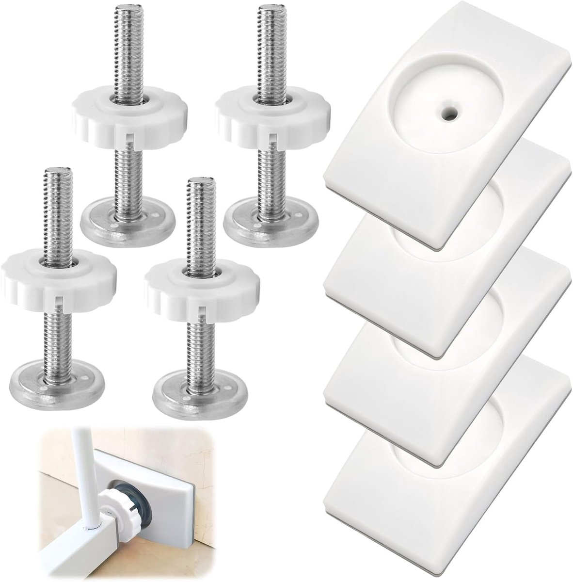 SnelShoppen - 4 Pcs Drukschroeven voor Kinderen, M10 x 80mm Babyhek Drukschroeven, Uitbreiding Kindveilige Deur zonder Boren, Wandbeveiliging voor Tra