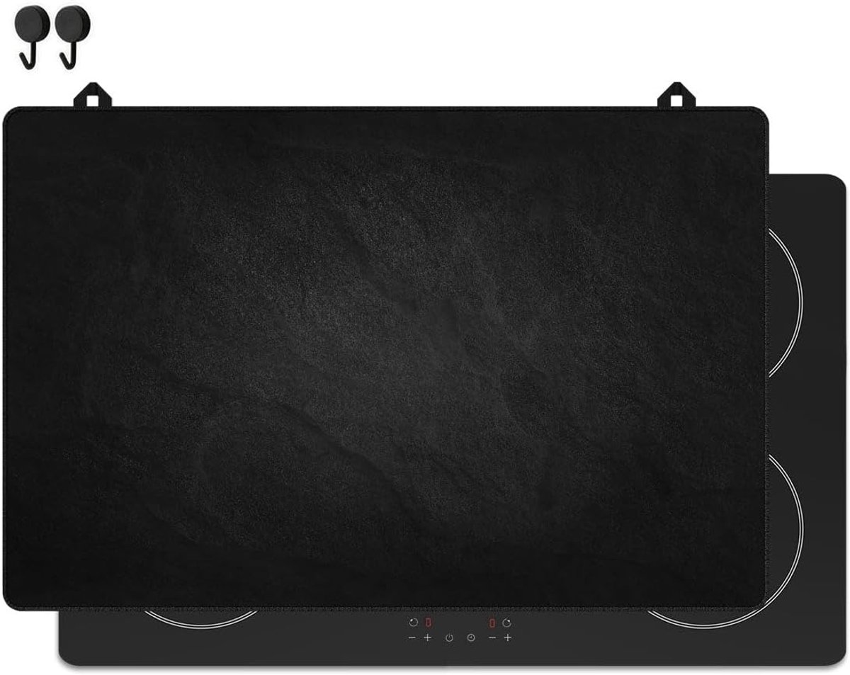 SnelShoppen - Inductie Protector Zwart - 80x52cm - Dekplaat voor Kookplaat - Inductiemat - Keuken Spatwand