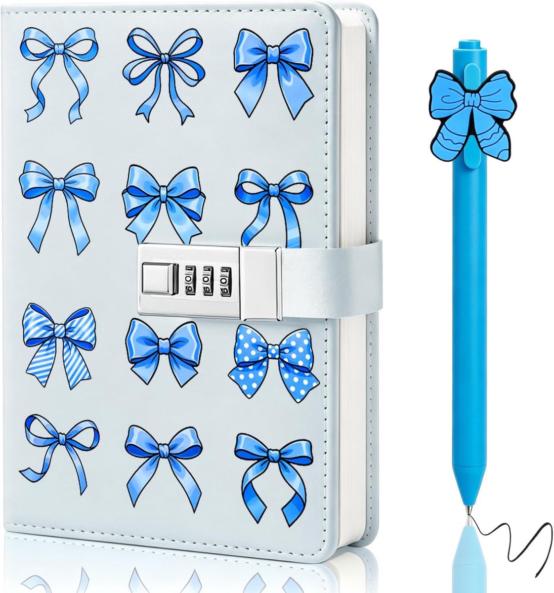 SnelShoppen - Dagboek voor Meisjes en Kinderen A5 met Slot en Code, PU-leer Notitieboekje in Blauw, Perfect Cadeau voor 7-14 Jarigen, Planner en Schet