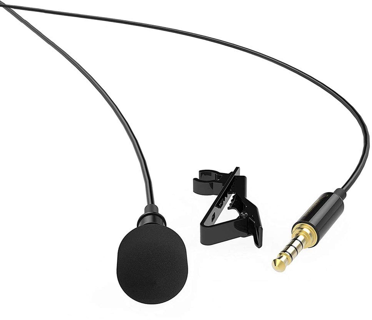 SnelShoppen - Lavalier Clip-on Omnidirectionele Condensator Microfoon voor Smartphone, Camera, Livestream, Podcast, Interview, Hoogwaardige Geluidskwa