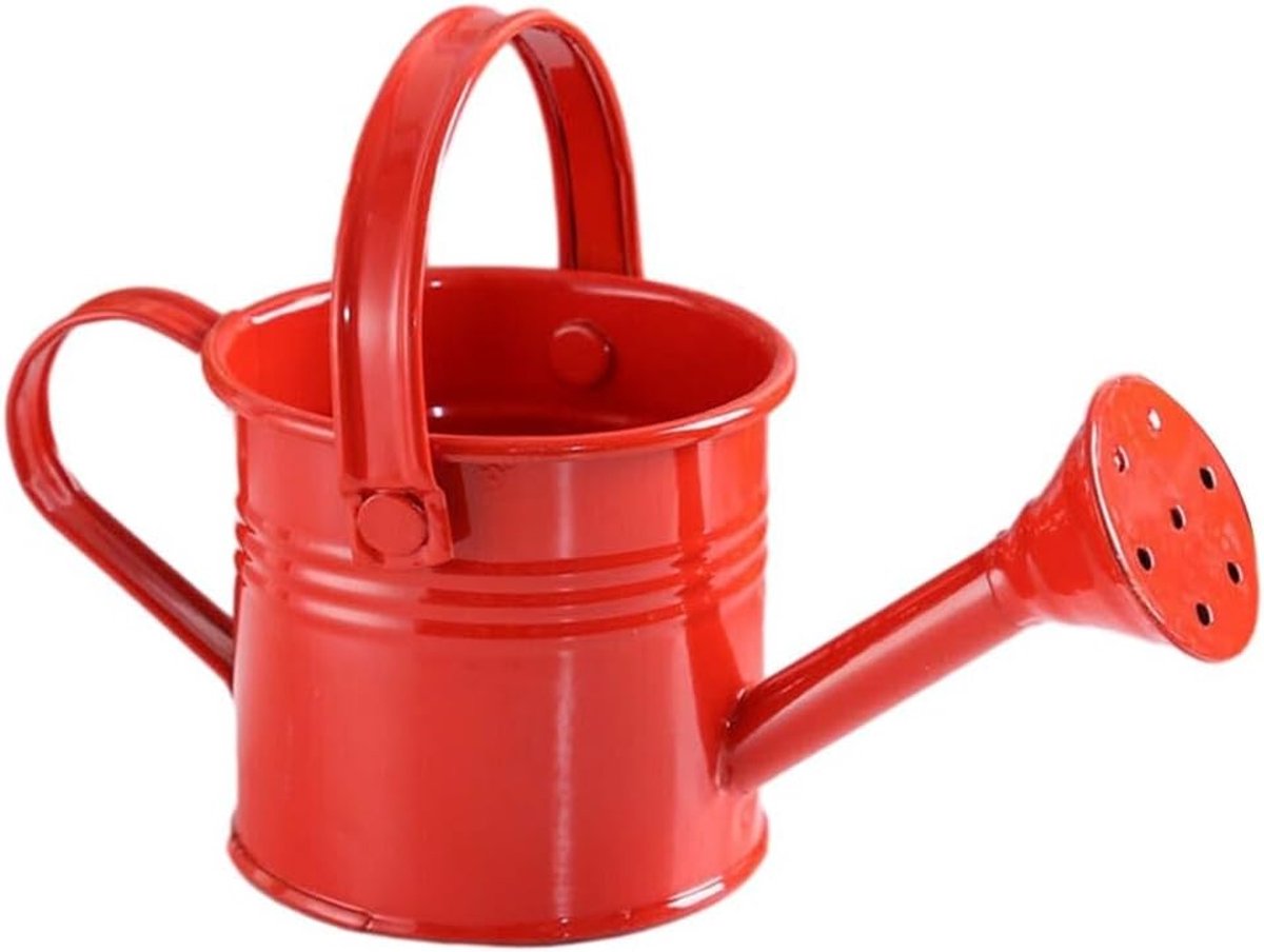SnelShoppen - Waterkan Tuin 1,5L Rood - Grote Capaciteit Gieter voor Planten - Met Lange Tuit voor Gemakkelijk Gieten - Metaal Water Sprayer Pot - Tui