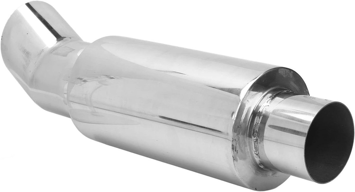 Stainless Steel Uitlaatdemper 63mm voor DTM Stijl - Universele Auto Uitlaat met Diepe Klank en Rechtdoorlopende Ontwerp