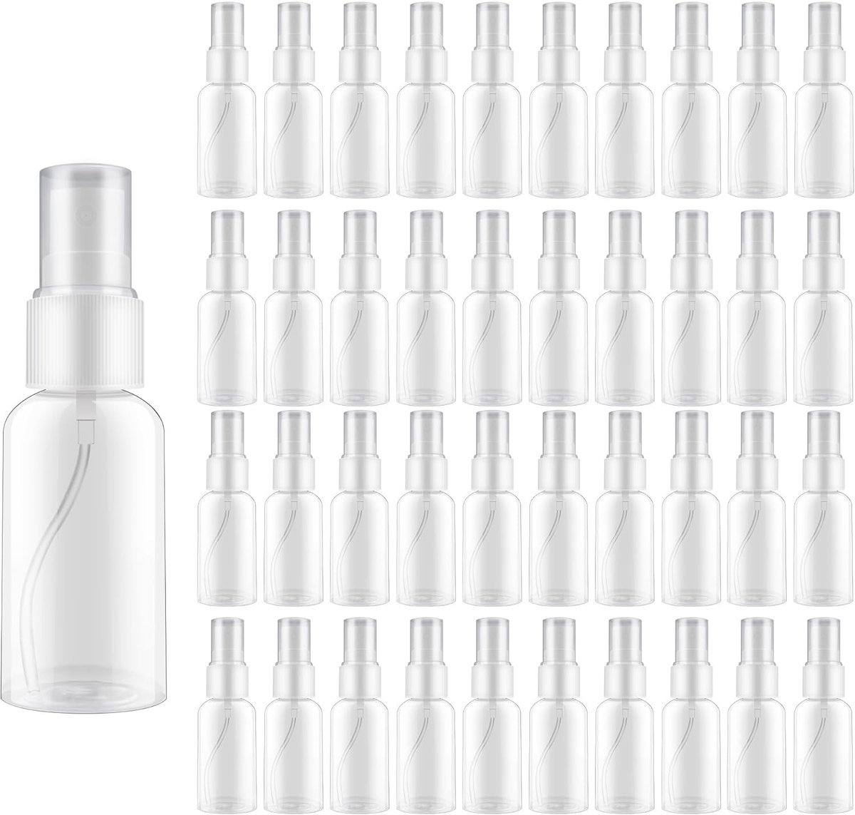 40 Stuks 30ml Transparante Sprayflessen - Draagbare Parfumverstuiver, Ideaal voor Reizen en Cosmetica Vulflessen