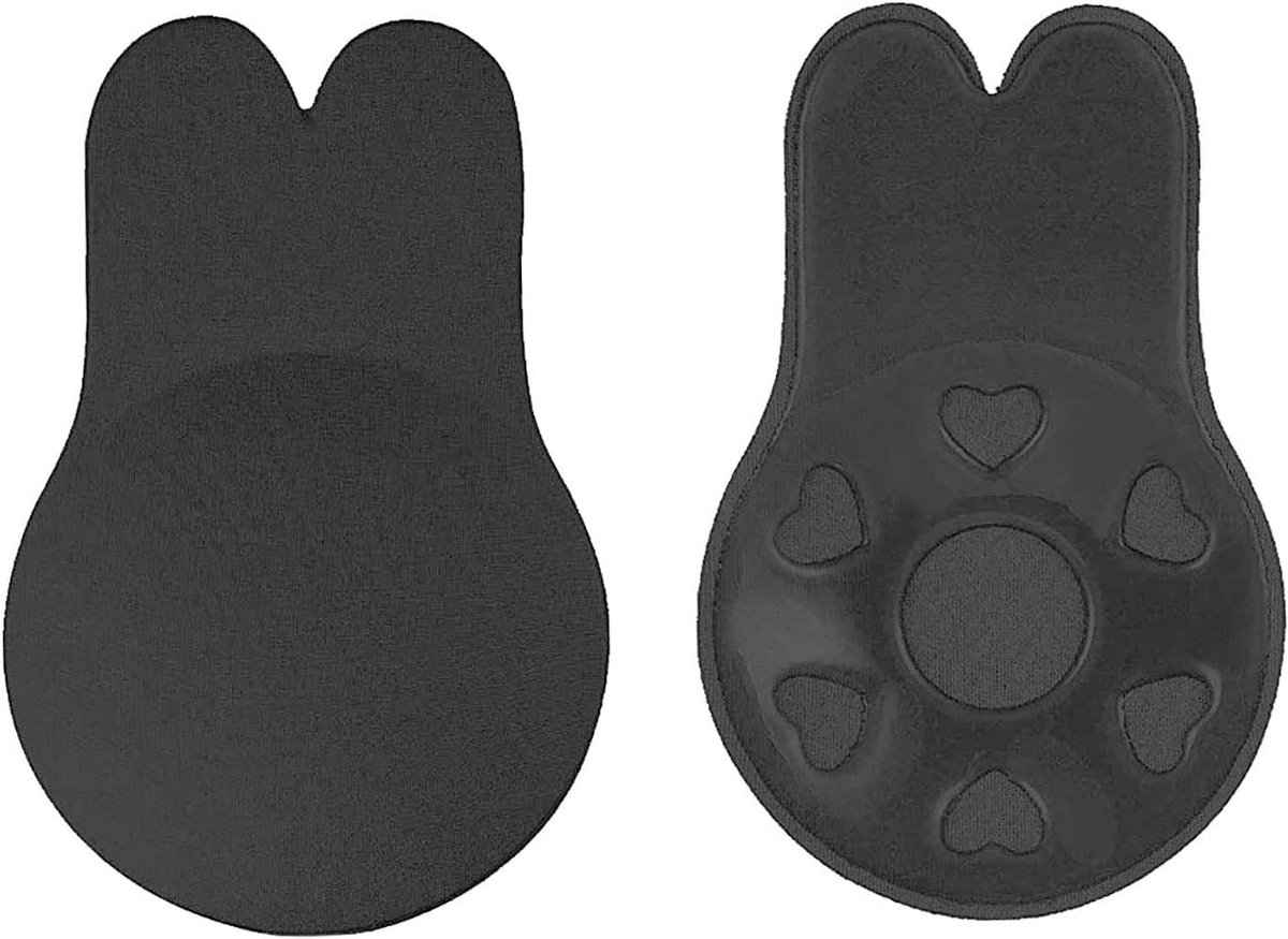 Draagcomfortabele strapless en backless bh met liftende nippledoppers voor vrouwen, zwart, maat S