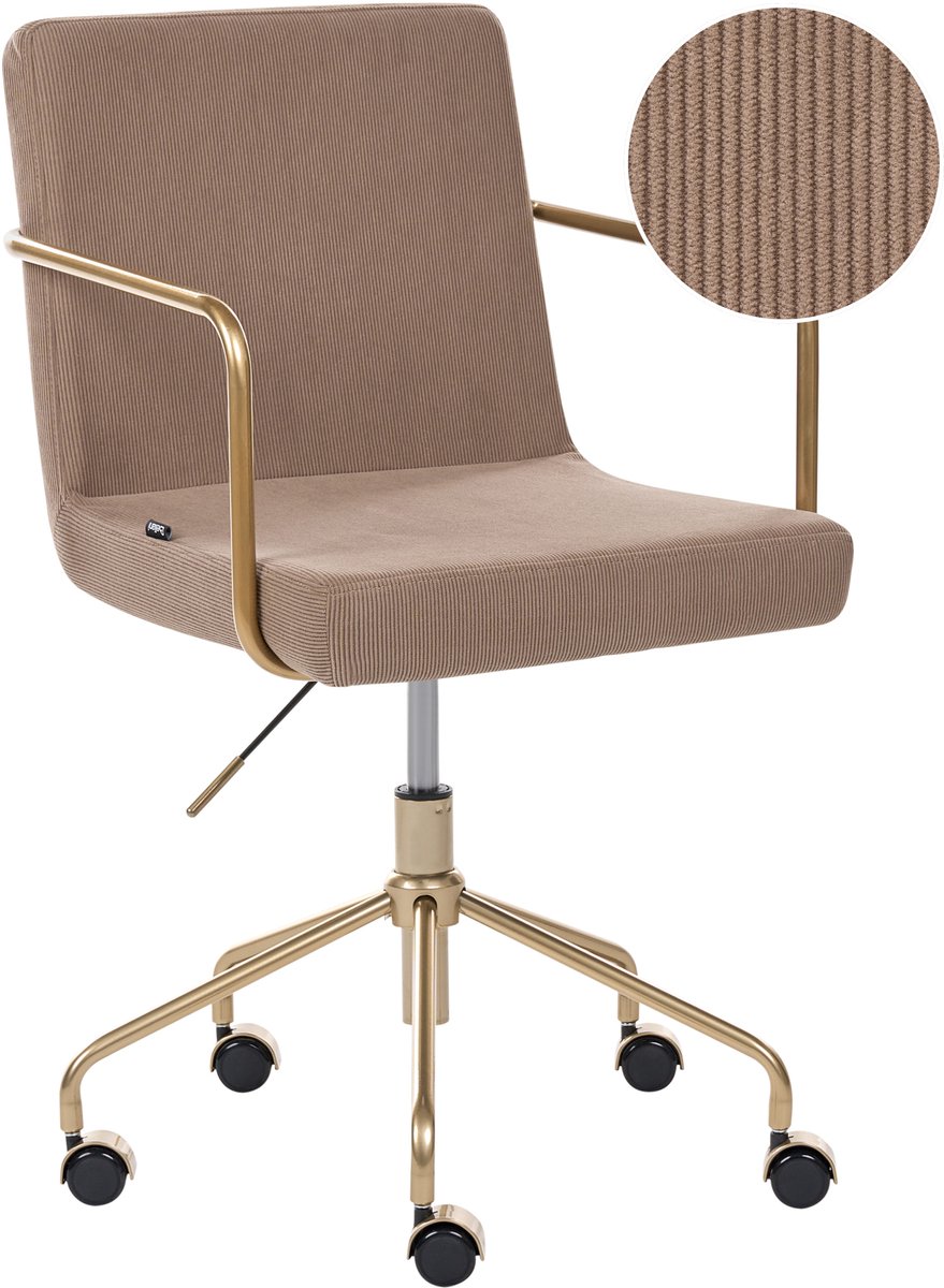 TRINITY - Bureaustoel - Lichtbruin - Corduroy