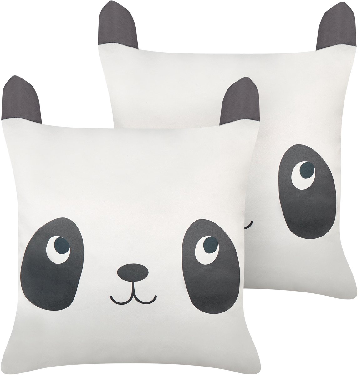 PANDAPAW - Sierkussen set van 2 - Zwart/Wit - 45 x 45 cm - Katoen