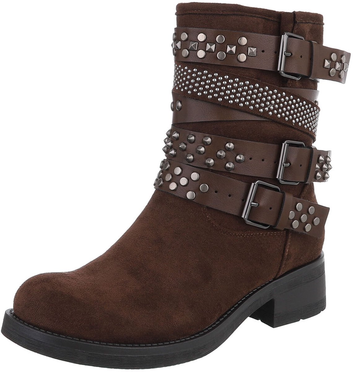 Enkellaars met gespen en studs - dames Mt:36