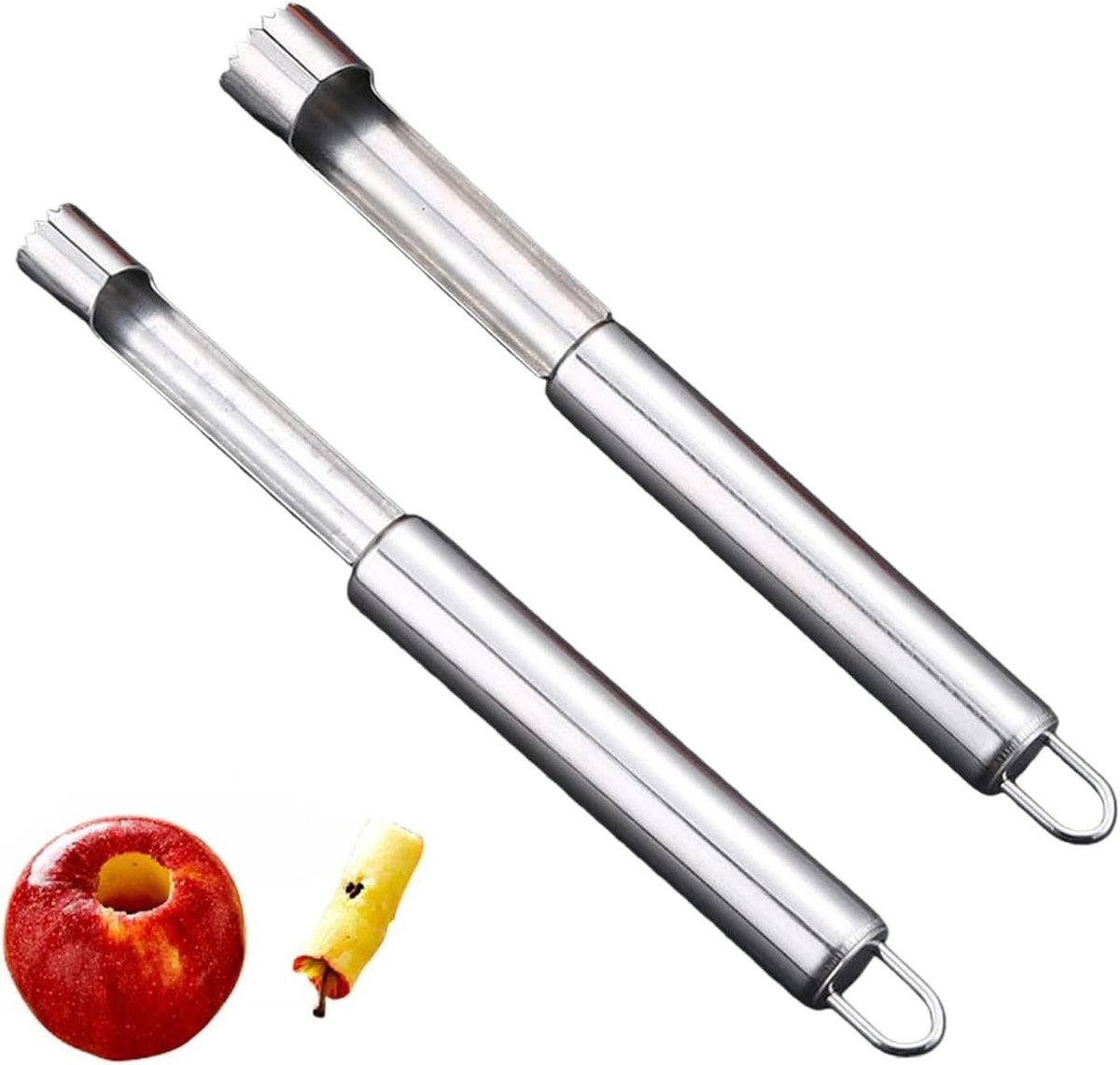 Set van 2 appelpitters en snijders van roestvrij staal voor het eenvoudig verwijderen van appelzaden en het snijden van fruit