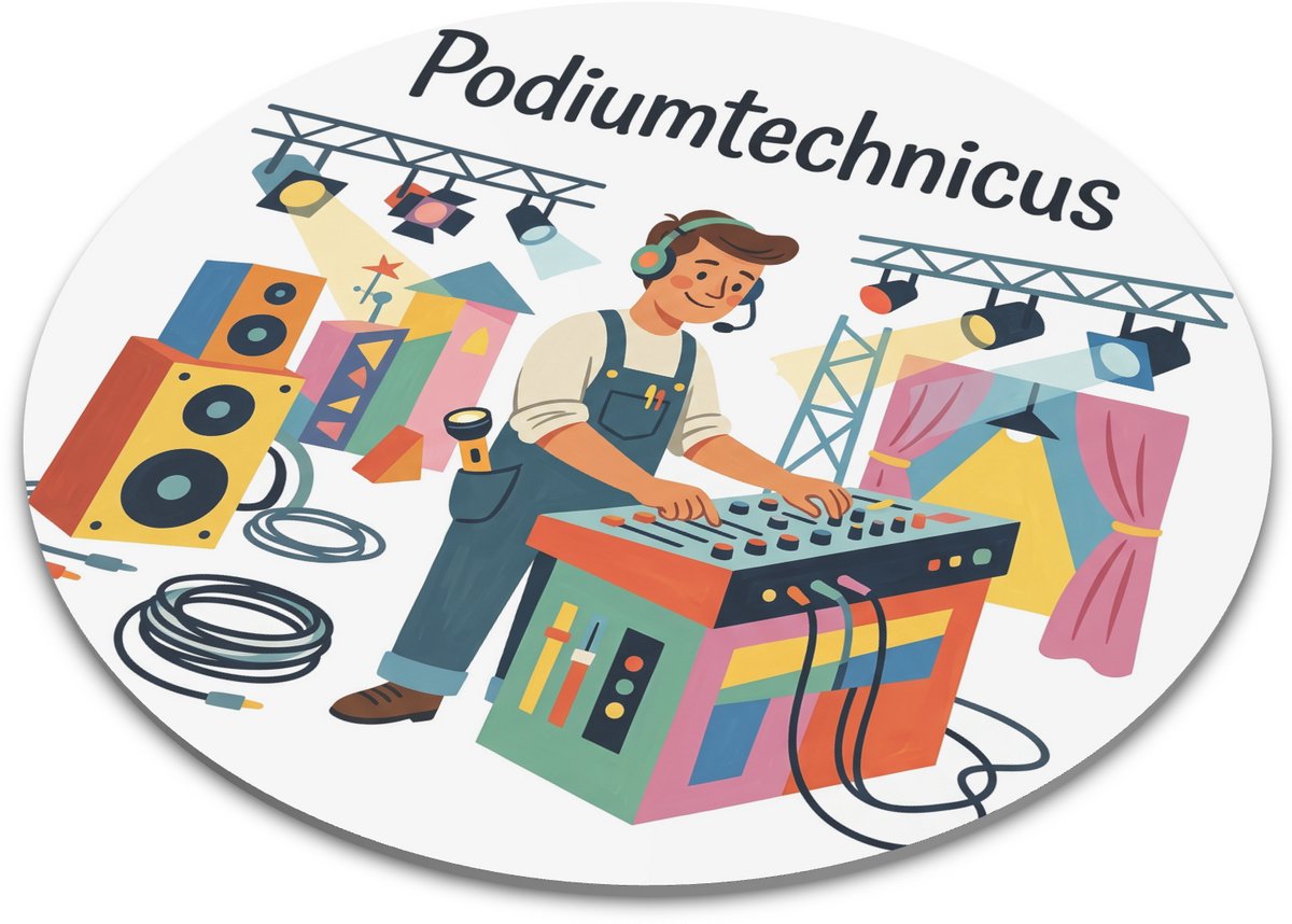 Ronde muismat Podiumtechnicus Techniek cadeau Bureau decoratie