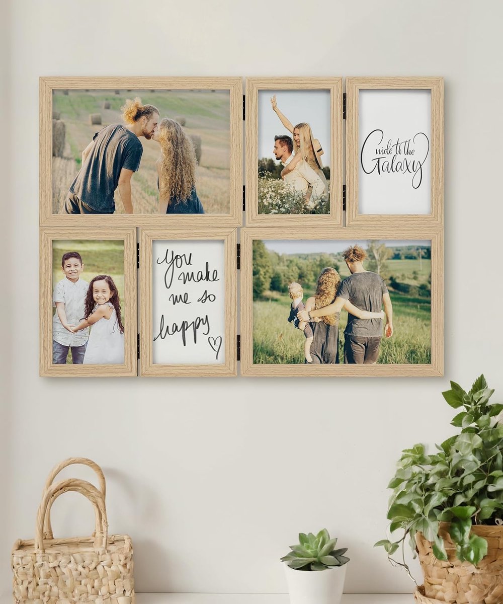 SnelShoppen - Set van 6 Houten Fotolijsten 13 x 18 cm + 2 Stuks 8 x 13 cm - Perfect voor Thuis, Feest, Tuin & Decoratie