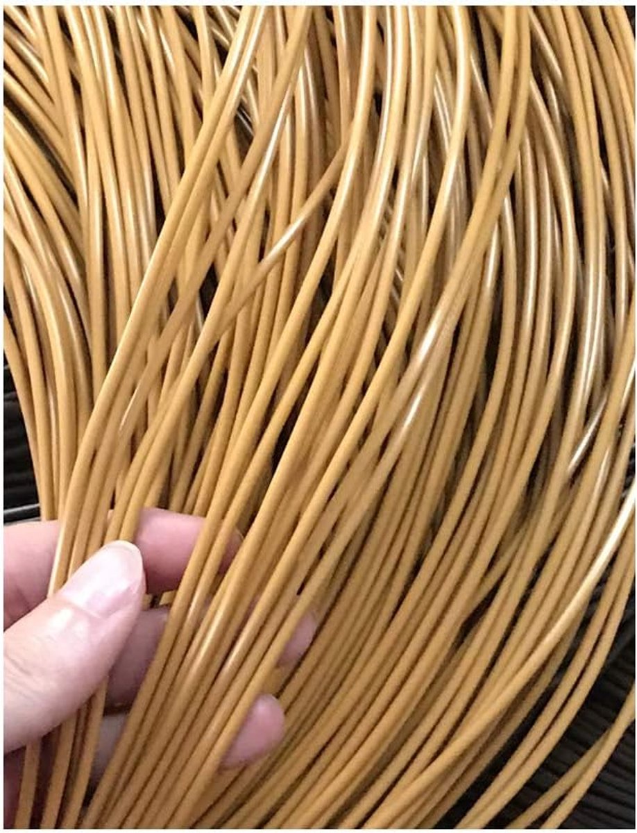 SnelShoppen - Round Plastic Rattan 2.5mm Wicker Faux Rattan voor DIY Weaving en Opslagmanden - Waterdicht, Duurzaam, Khaki, Compact voor Binnen en Bui
