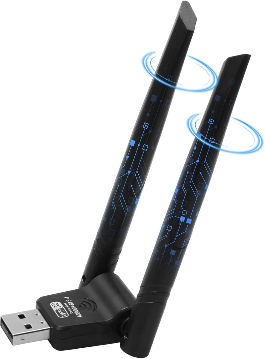 SnelShoppen - AX900 Mbps Bluetooth-adapter voor PC, USB 5.4, Dual-Band 2,4G/5GHz, Bluetooth-repeater, MU-MIMO, WPA3, Compatibel met Win7/10/11
