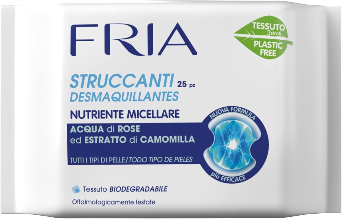 SnelShoppen - Fria Make-Up Wipes - 25 Stuks - Verwijder Make-Up, Reinigingsdoekjes, Compact, Handzaam, Voor Dagelijks Gebruik, Voor Feest, Camping, Th