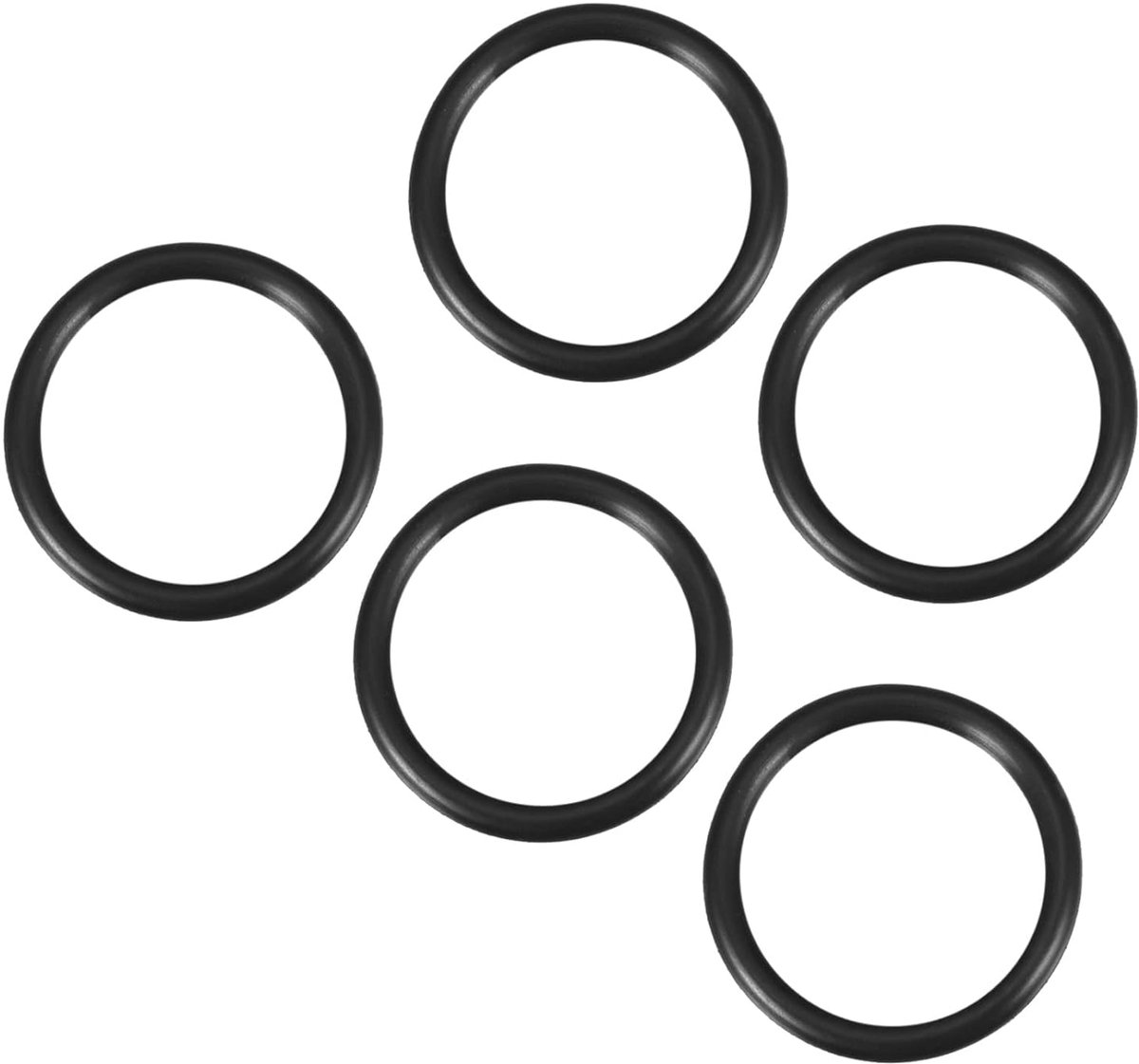 SnelShoppen - Nitril Rubber Seals 35mm x 25mm x 5mm - 5 Stuks Ronde O-Ringen voor Kraan en Loodgietwerk - Zwart - Lekdichtheid en Onderhoud