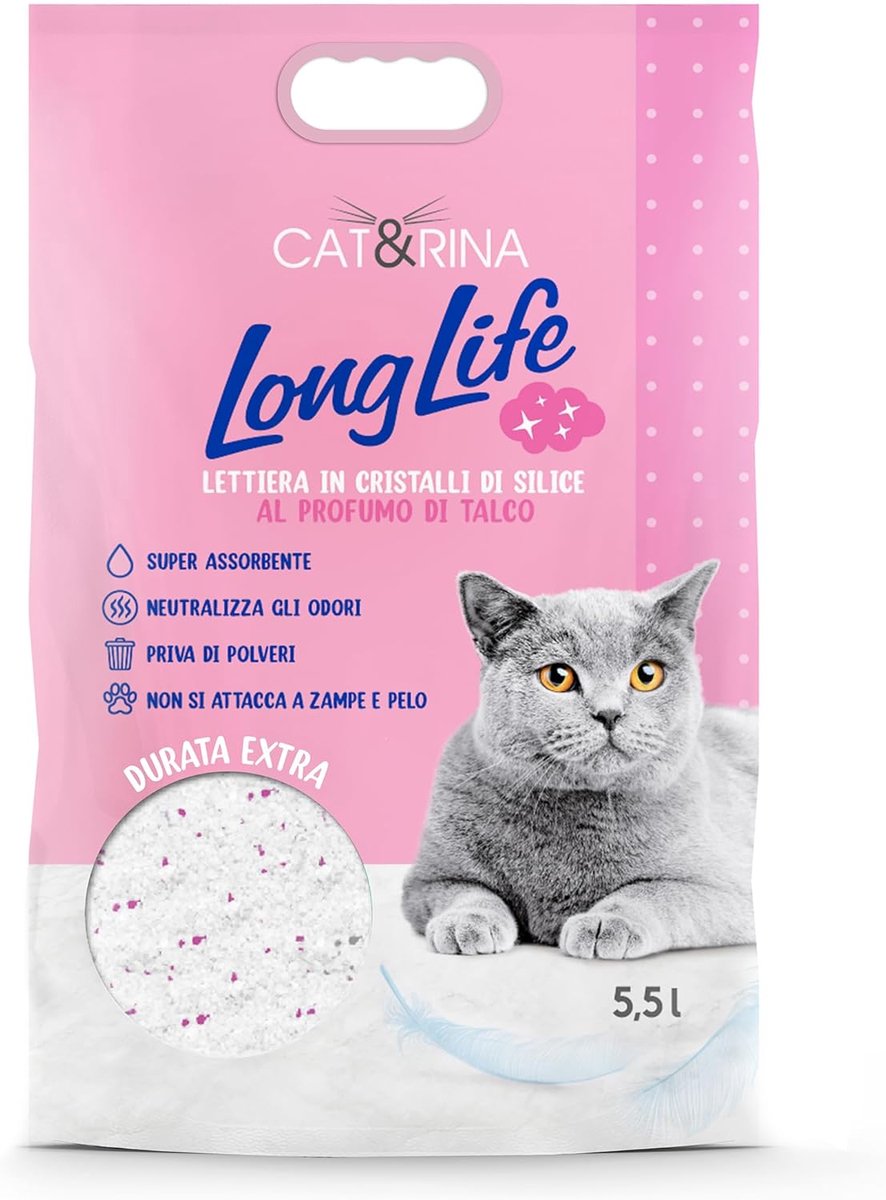 SnelShoppen - Kattenbakvulling met Steentjes, Talcum Geur, Hypoallergeen en Bacteriostatisch, Absorberend, 5L