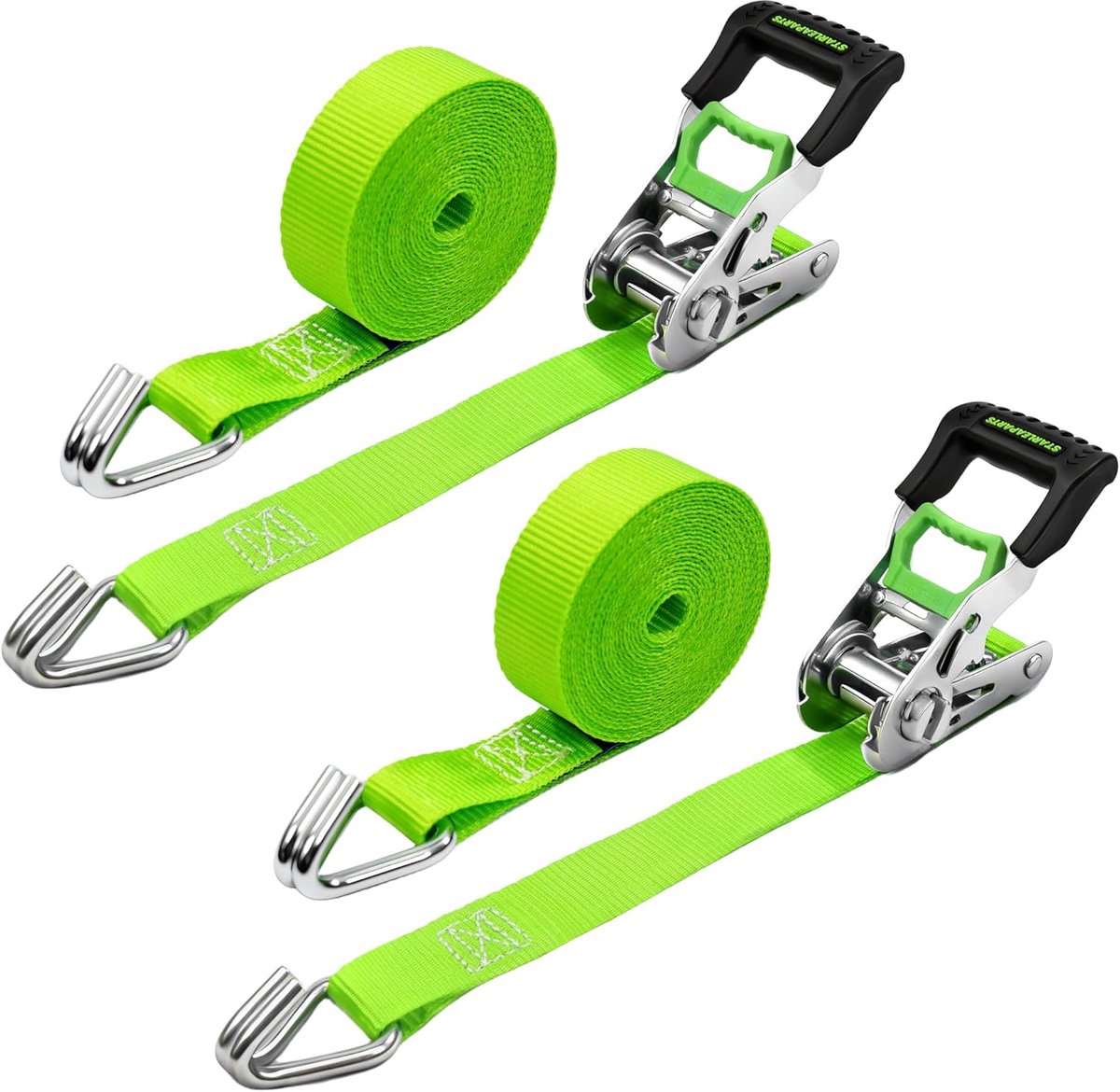 SnelShoppen - Ratchet Lashes Set van 2, Break Resistance 800 kg, 25 mm x 4 m, Lashing Straps met Ratchet en Speciale As, Ideaal voor Motorfietsen, Ver