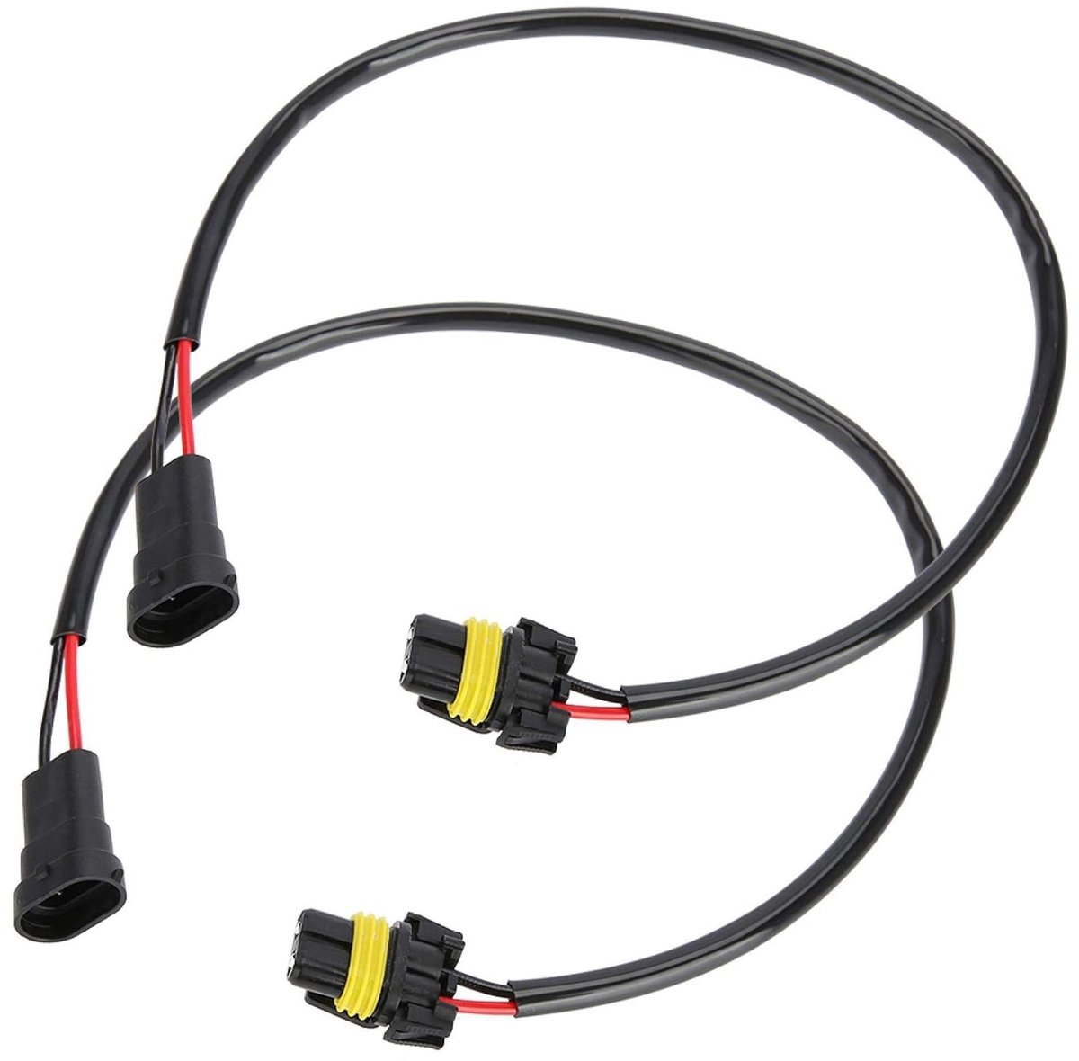 SnelShoppen - 2pcs H11 Female 9006 HB4 9012 9006XS Male Fog Light Conversion Adapter Connector Kabel Plug - Hoogwaardige Koper Draad, 53cm, Auto Acces
