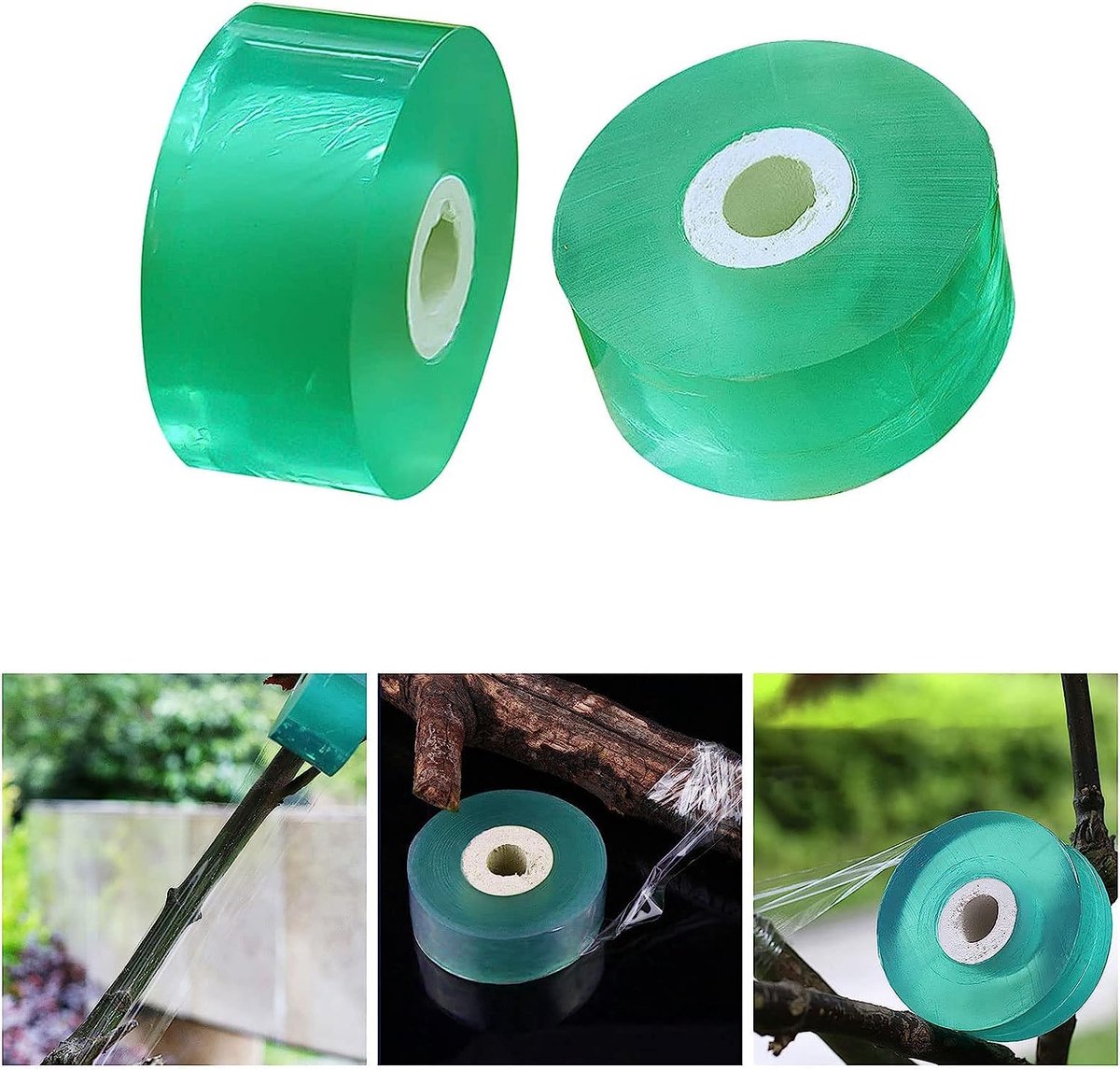 SnelShoppen - Finishing Tape Zelfklevend - Transparante Grafting Tape - 2 Rollen - Voetpluggen Stretchband - Zelfklevend - Vochtbestendig (100 m/Rol,