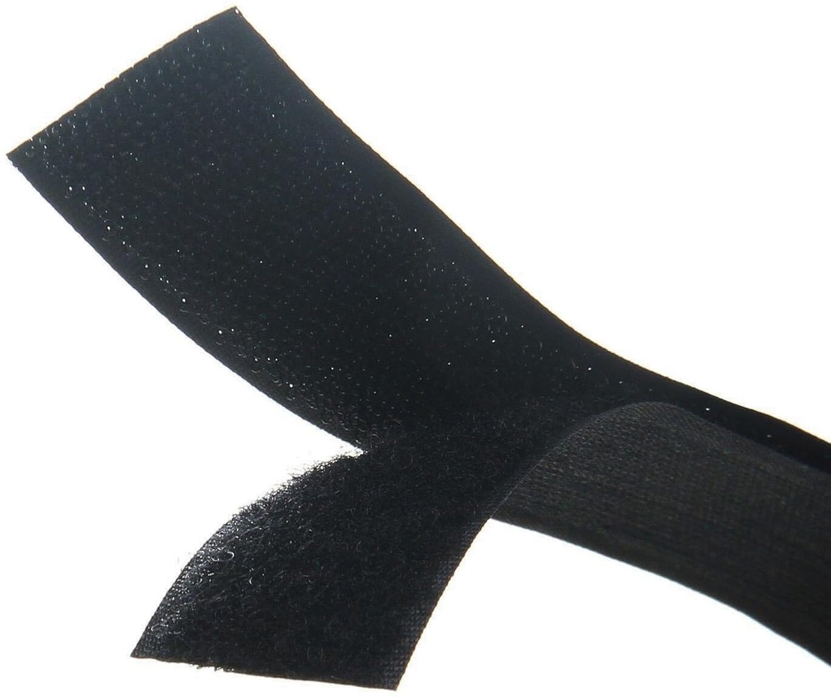 SnelShoppen - Hoogwaardige Naai Klittenband Tape 50 mm x 1 m, Non-Adhesief, Zwart, Ideaal voor Kleding, Hobby, DIY, Sterk en Duurzaam