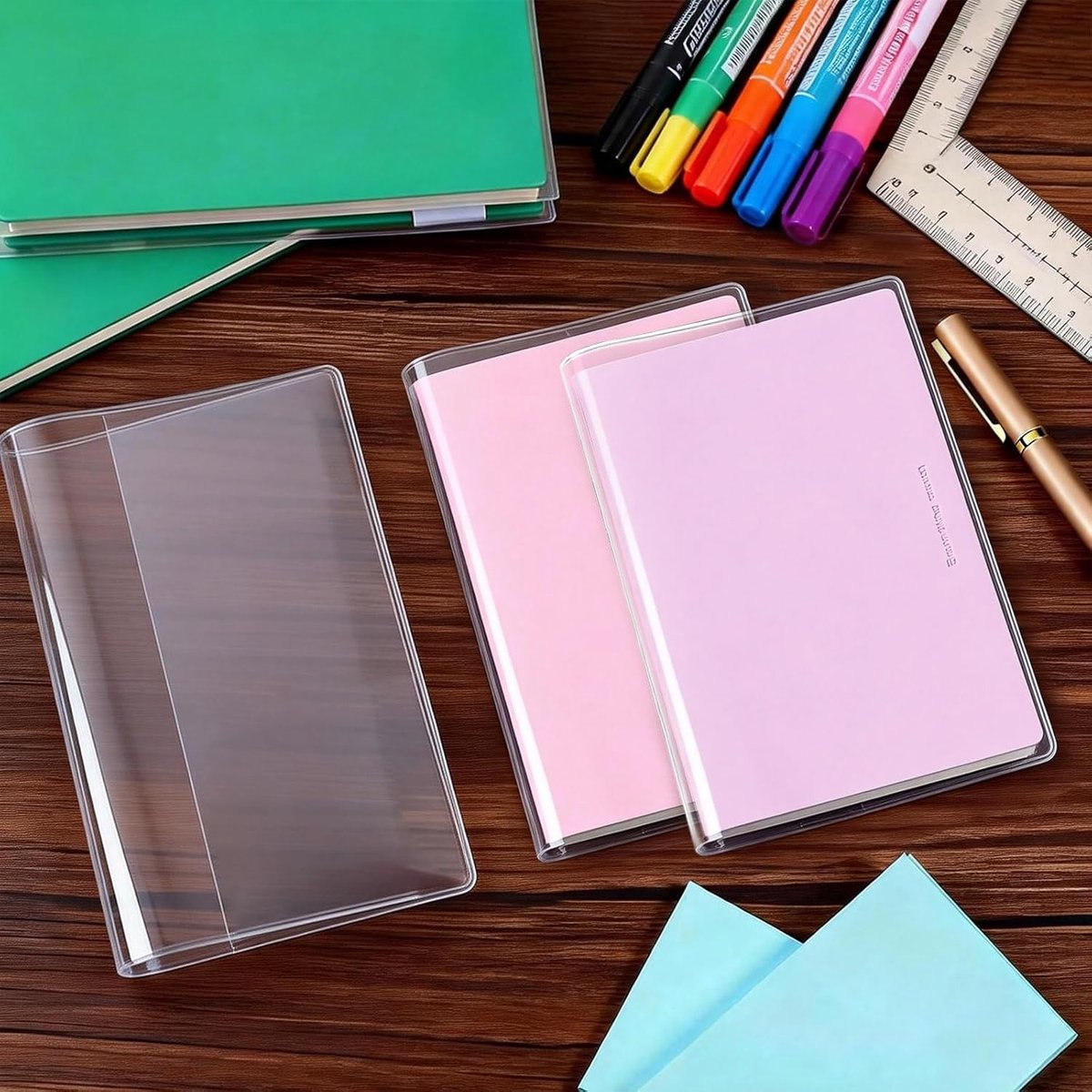 SnelShoppen - 3 Stuks Doorzichtige Beschermhoezen voor A6 Notitieboek, PVC Covers voor Scrapbooking, Rocketbook en Planner, Flexibel en Duurzaam