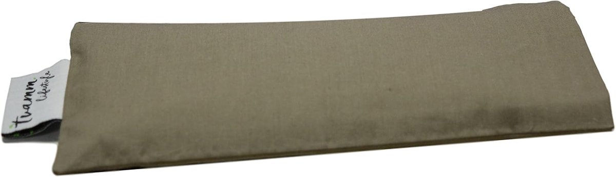 SnelShoppen - Luxe Oogkussen met Lijnzaad/Lavendelvulling, 100% Katoen, 23 x 11 cm, Grijs - Perfect voor Yoga, Meditatie, Ontspanning, Stress en Migra