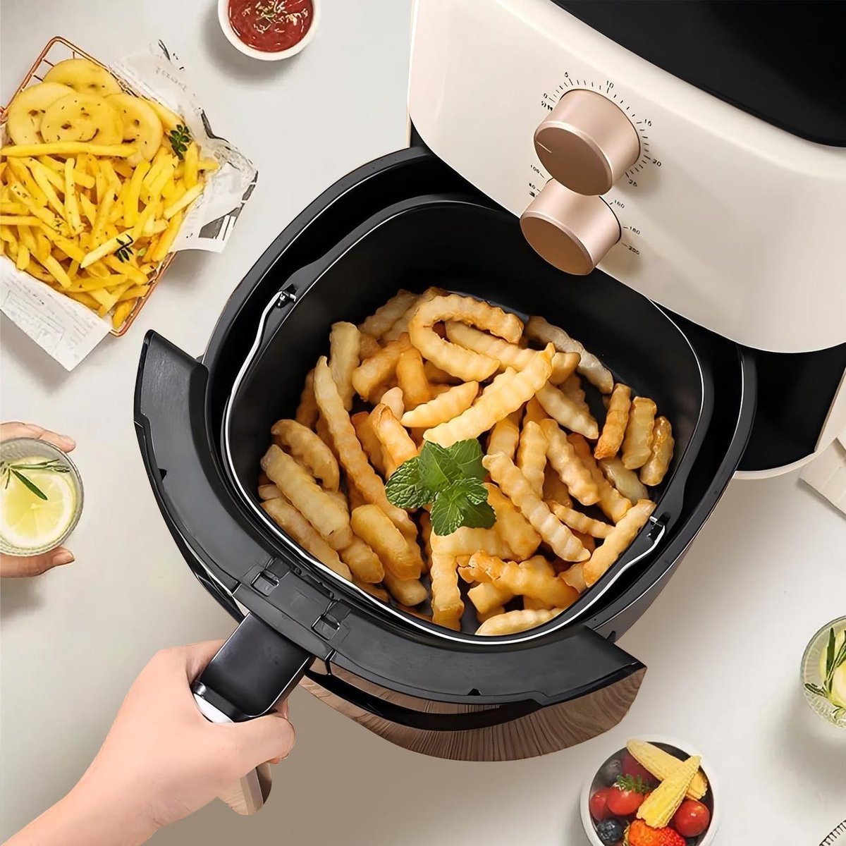 SnelShoppen - Cake Tool Air Fryer Accessoires 22cm Cake Pan Bakvorm Voor HD9925 HD9860 HD9905 - Duurzaam, Hittebestendig, Geschikt Voor Diverse Gerech