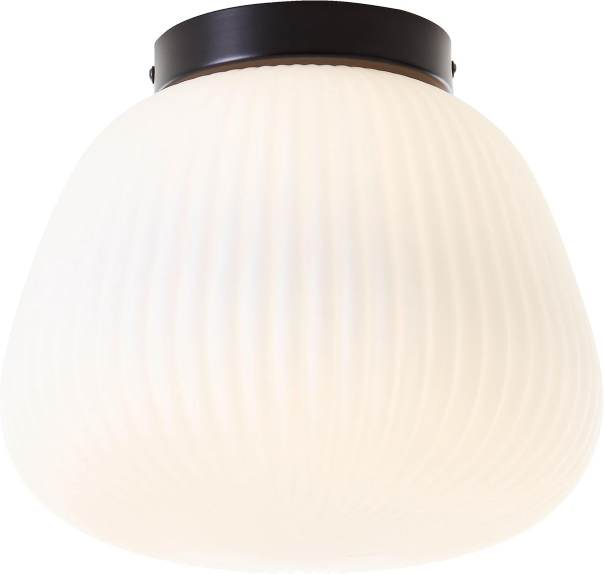 SnelShoppen - Retro Plafondlamp Met Opale Glas Lampenkap Ø 25 cm - Decoratieve E27 Fitting Lamp Voor Woonkamer, Slaapkamer, Kantoor, Hal - Hoogwaardig