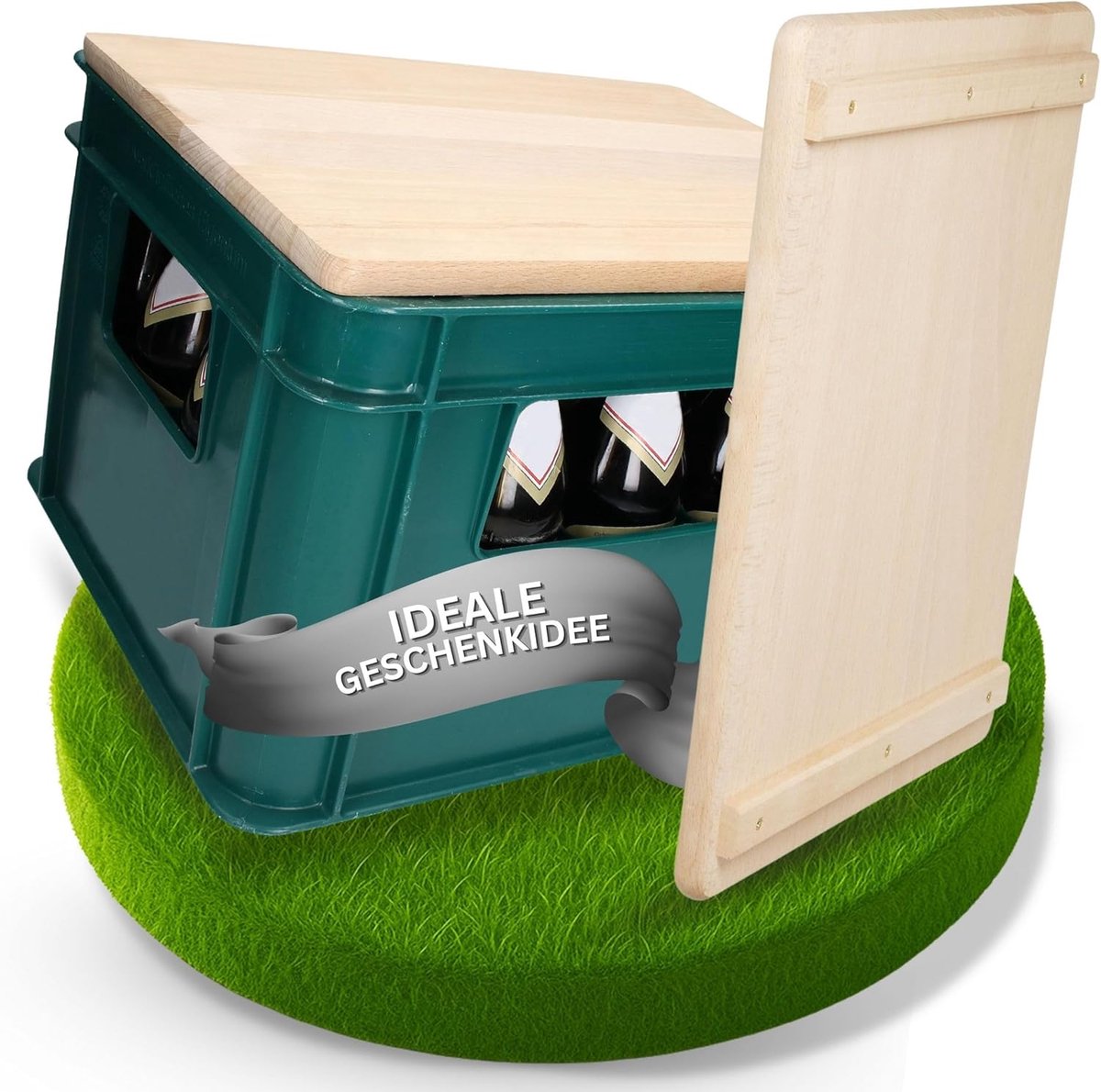 SnelShoppen - Woody Houten Zitkussen, Vaderdag Cadeau voor Vader, Vriend en Opa, Multifunctionele Houten Snijplank, Outdoor Stoel voor Festival, Campi