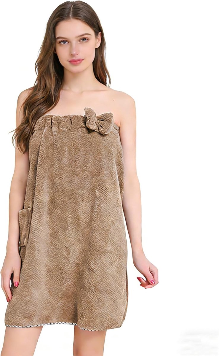 SnelShoppen - Sauna Kilt Dames met Pocket - Comfortabele Sauna Handdoek - Elastische Badkilt - 140x68 cm - Soft Polyester - Ideaal voor Sauna, Badkame