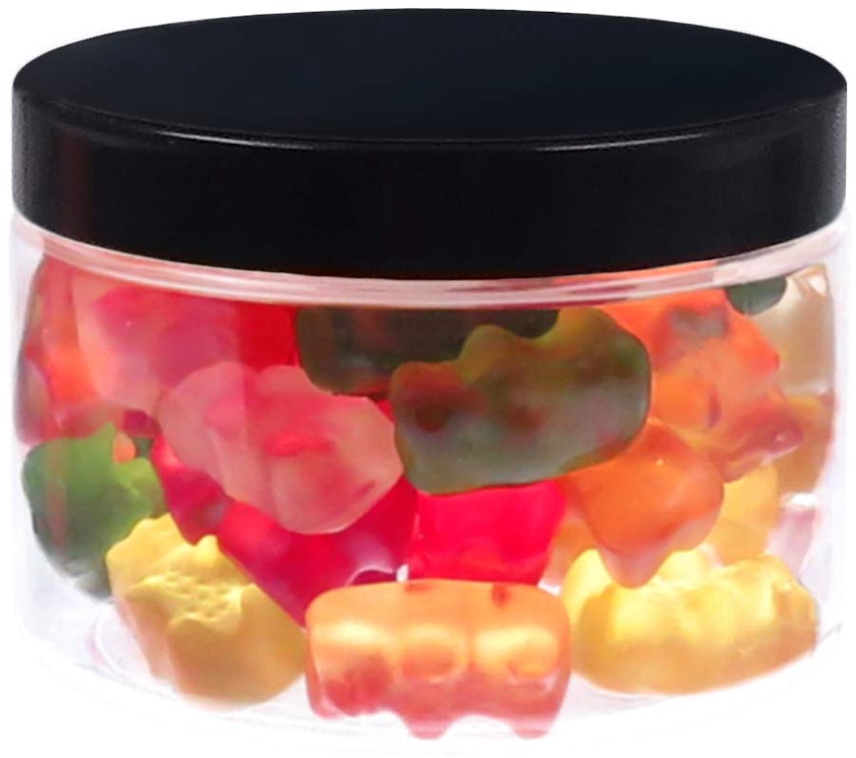 SnelShoppen - 150 ml PET-potten Transparant met Zwart Plastic Deksel, 10 Stuks - Ideaal voor Keuken, Feest, Camping en Creatieve Projecten