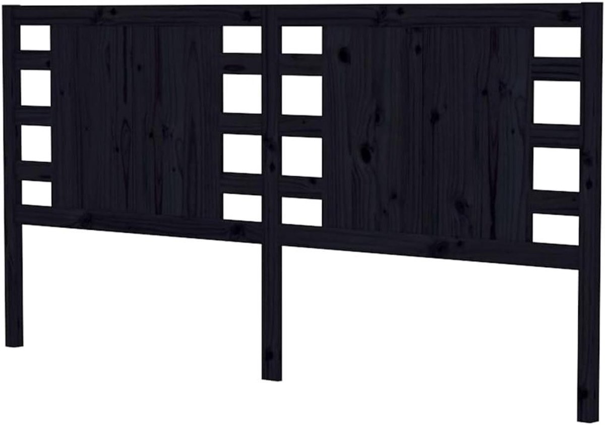 Houten Hoofdeinde - Bed Rugsteun - Ontspannen Zitten - Massief Grenenhout - 166 x 100 cm - Zwart