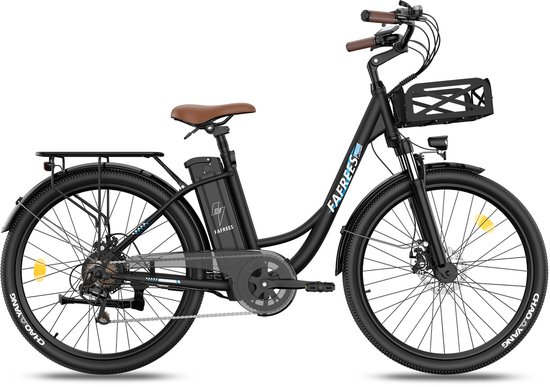 Fafrees Elektrische Fiets - 36V 25AH Accu - Actieradius Tot 120 Km- Elektrische Stadsfiets -Shimano 7 Versnellingen - LCD Display - Mechanische Schijfremmen - City Commuter E-Bike - Zwart van FAFREES — afbeelding 2