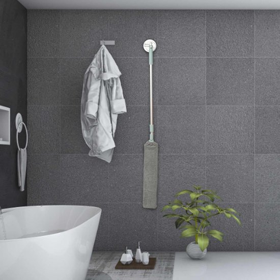 Microvezel Stoffer - Telescopische Borstel - Stof Verwijderen - Flexibele Kop - 54-96 cm - Grijs — afbeelding 5