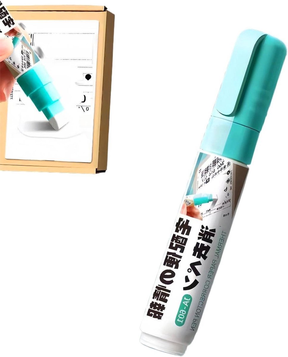 Thermische Papiergum - Inktverwijderaar Pen - Privacy Beschermen - Directe Correctie - 8 mm breed - Wit