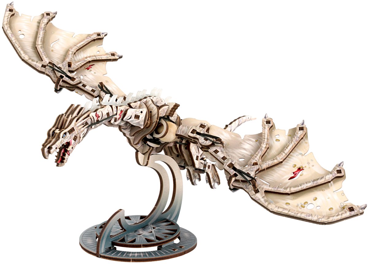 UGEARS 3D Modelbouw - Ukrainian Ironbelly Dragon™ - Harry Potter™ - Mechanisch Bouwpakket Hout - Educatief Speelgoed — afbeelding 3