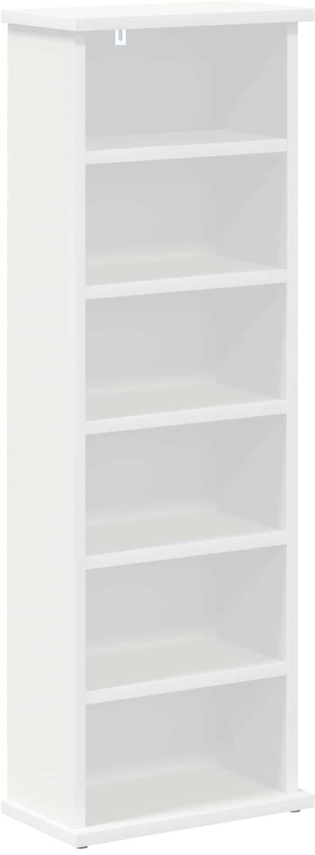 vidaXL - CD - Kast - Wit - 32 - x - 17 - x - 92 - cm - Bewerkt - hout