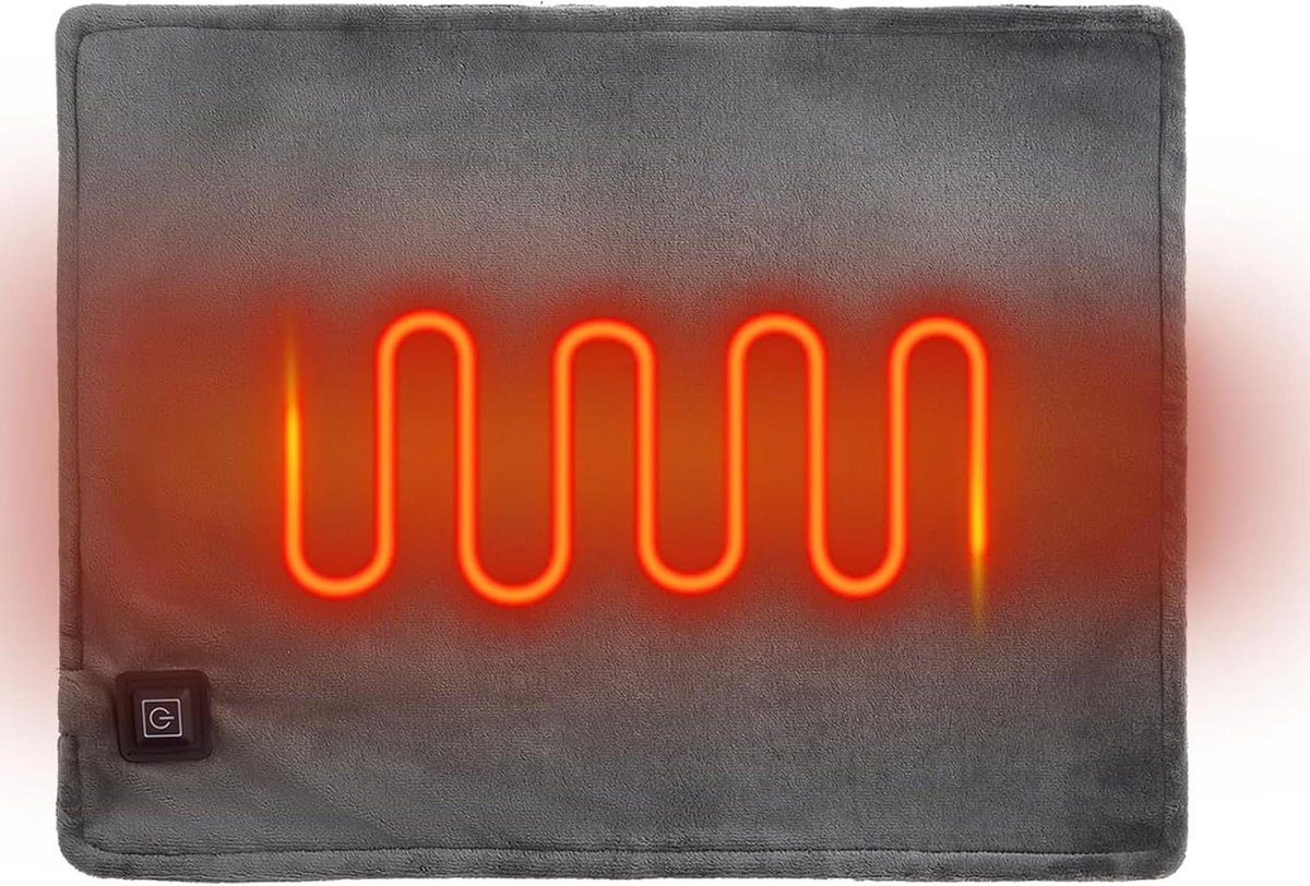 Elektrische Warmtedeken - Verwarmingskussen USB - Warm Blijven - Oververhittingsbeveiliging - 45 x 35 cm - Grijs